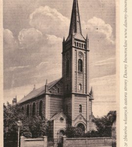 Kościół św. Krzyża w Inowrocławiu - 1 kwietnia 1917 roku  - Inowrocław. Kościół św. Krzyża.
Pocztówka wysłana 1 kwietnia 1917 roku.
Hohensalza. Evgl. Kirche