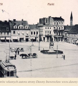 Inowrocławski Rynek - 1914 rok - Inowrocław. Rynek.Hohensalza. Markt.
Pocztówka wysłana 10 listopada 1914 roku.