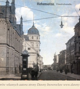 Ulica Królowej Jadwigi - 1913 rok - Inowrocław. Ulica Królowej Jadwigi. 
Pocztówka wysłana 19 lipca 1913 roku.
Hohensalza. Friedrichstrasse.