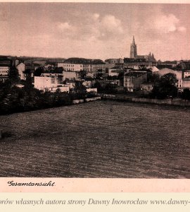 Panorama Inowrocławia - 10 stycznia 1942 roku - Inowrocław. Panorama miasta.
Pocztówka Wysłana 10 stycznia 1942 roku.
Hohensalza. Gesamtansicht.
Martin Reibe, Hohensalza