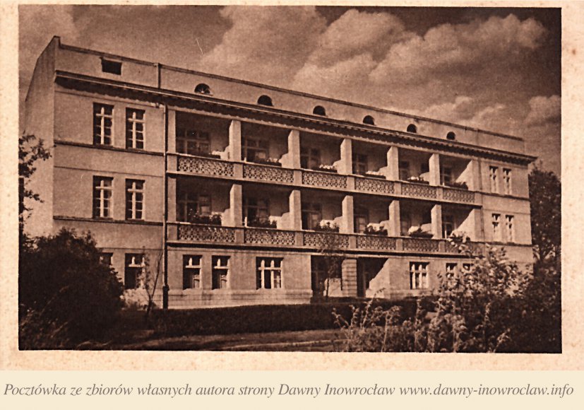 Sanatorium nr 1 - 1954 rok - Inowrocław Sanatorium nr 1.Fot. St. Laskowski
Pocztówka wydana w 1954 roku.Wydawnictwo "Sport i Turystyka" - Warszawa.