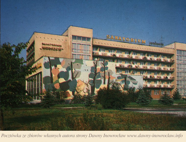 Sanatorium Modrzew - 1988 rok - Inowrocław. Sanatorium "Modrzew".
fot. W. Echeński.
Krajowa Agencja Wydawnicza
Pocztówka wydana w 1988 roku.