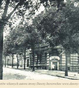 Ulica Dworcowa - ok. 1908 rok - Inowrocław. Ulica Dworcowa.
Hohensalza. Bahnhof - Strasse.
Originaldruck Reinicke &amp; Rubin, Magdeburg 1908.