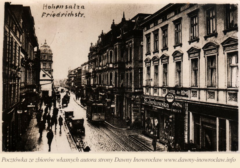 Ulica Królowej Jadwigi - 1 kwietnia 1940 rok - Inowrocław. Ulica Królowej Jadwigi.
Pocztówka wysłana 1 kwietnia 1940 roku.
Hohensalza, Friedrichstrasse