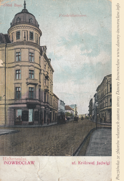 Hotel Bast - 15 sierpnia 1924 roku - Inowrocław (Hohensalza), ul. Królowej Jadwigi (Friedrichstrasse)
Hotel Bast
Pocztówka wysłana 15 sierpnia 1924 roku.