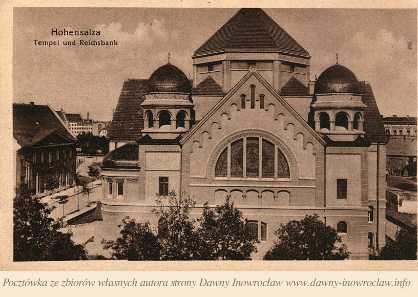 Synagoga i bank - Inowrocław. Synagoga i bank.
Hohensalza. Tempel und Reichsbank.