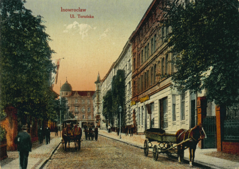 Ulica Toruńska - 1923 rok - Piękna pocztówka z 1923 roku, z uwiecznioną ul. Toruńską.