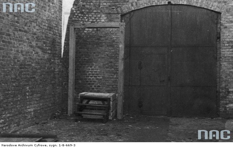 Szubienica znajdująca się na terenie inowrocławskiego więzienia. - Fotografia pochodzi z roku 1933.
